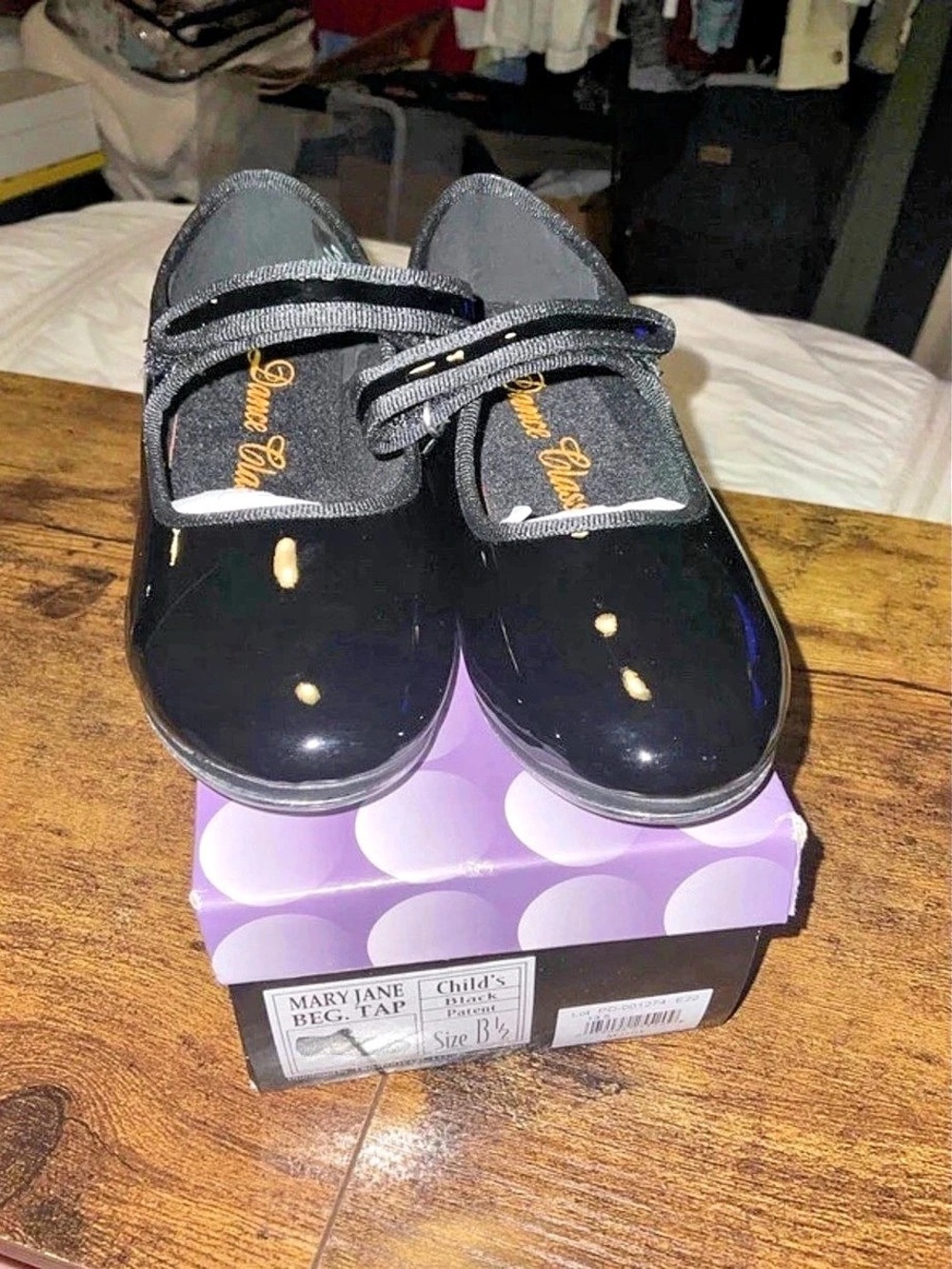Dance Class New Mary Jane Beginner Tap Shoe Black Girls 13 1/2 Dress Shoes